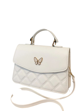Metal Butterfly Decor Quilted Square Bag | SHEIN USA