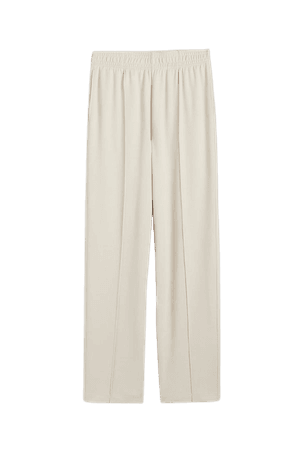 Creased Jersey Pants - Light beige - Ladies | H&M US