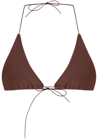 Chocolate Triangle Bikini Top | Swimwear | PrettyLittleThing USA
