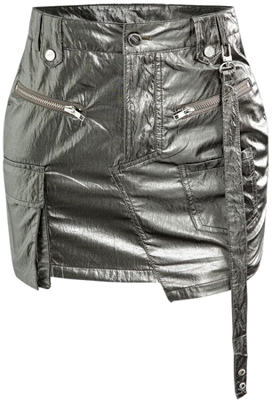 Asymmetric Zipper Multi Pocket Cargo Skirt – Micas