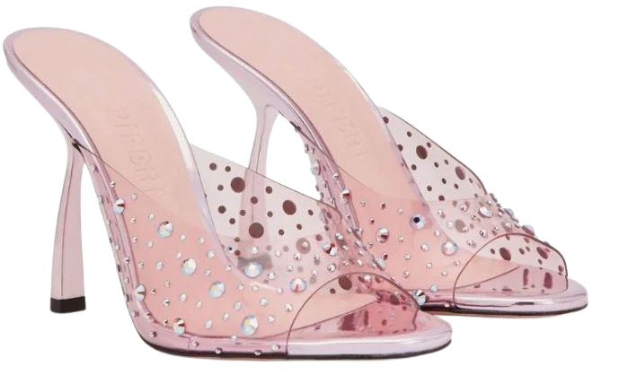 piferi tiana mules Pink Plexi with Crystals