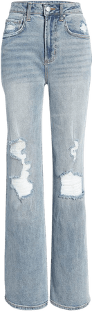 High Waist Distressed Wide Leg Jeans | Nordstrom