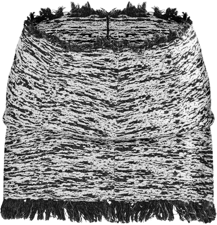 Black Tweed Frayed Hem Mini Skirt | PrettyLittleThing