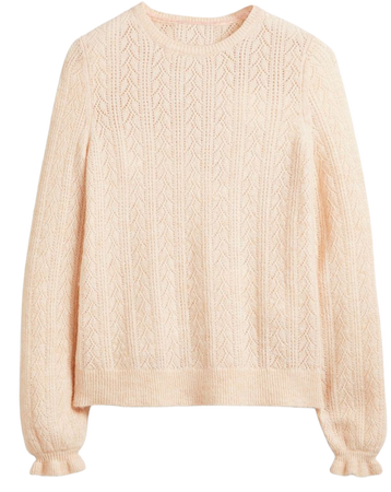 Fluffy Pointelle Sweater - Rope | Boden US