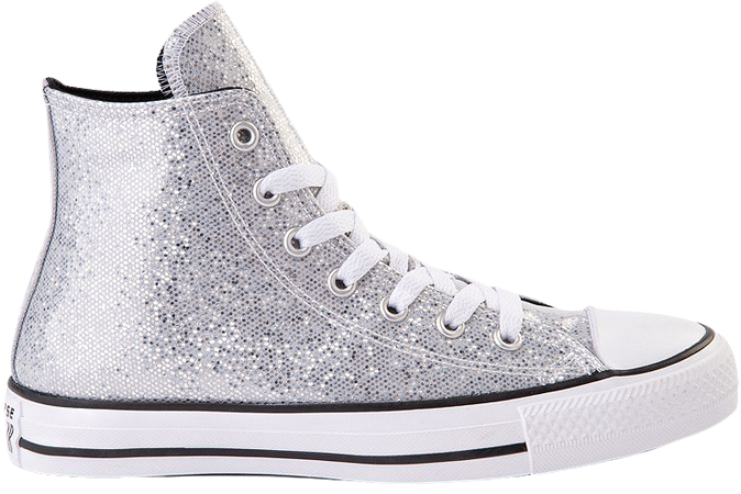 Converse Chuck Taylor All Star Hi Glitter Sneaker - Big Kid - Silver | Journeys Kidz