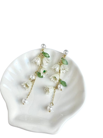 Lily of the Valley Earrings White Fairy Flower Earrings - Etsy Canada