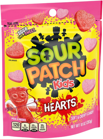 SOUR PATCH KIDS Soft & Chewy Valentines Day Candy Hearts, 10 oz - Walmart.com