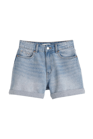 Mom High Denim Shorts - Light denim blue - Ladies | H&M US