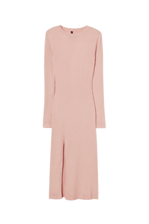 Slit-front Dress - Pink