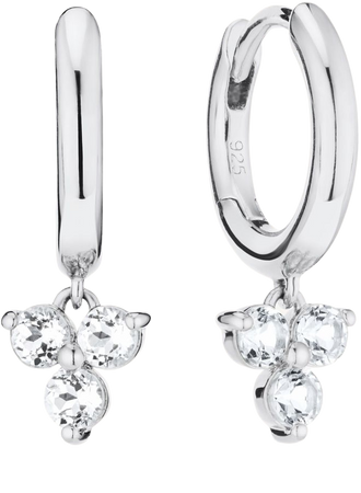 Silver Fleur Topaz Dangle Hoops | Earrings | Spells of Love – Spells Of Love