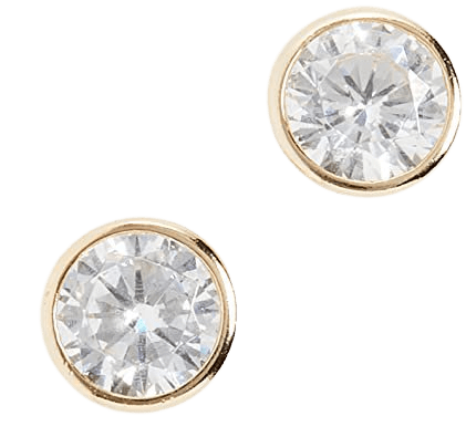 Amazon.com: SHASHI Women's Solitaire Studs, Gold, One Size: Clothing, Shoes & Jewelry