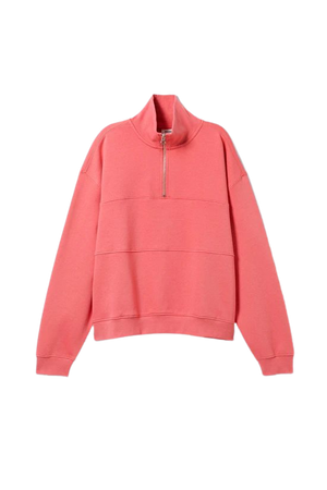 Essence Half Zip Sweatshirt - Pink - Weekday WW