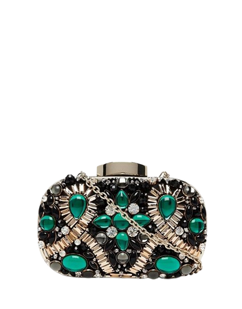 ALDO Box Clutch With Emerald Green Embellishment | ASOS