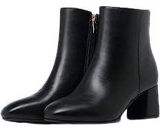 Amazon.com: SHEMEE Women's Square Toe Chunky Ankle Booties Block Mid Heel Side Zipper Short Boots(Black,us9.5) : Clothing, Shoes & Jewelry