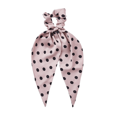 Pink spot print scarf scrunchie | River Island