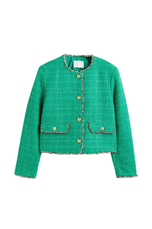 Textured-weave Jacket - Mint green - Ladies | H&M US
