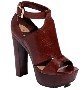 Dark Brown/Burgundy Chunky Platform Sandal Heels