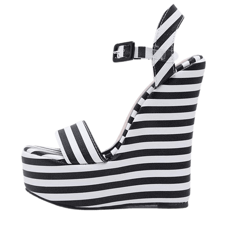 15cm Chic Platform Wedges Sandals Black White Zebra Striped PVC Strappy Shoes Designer High Heel Size 35 To 40 Formal Shoes Cheap Shoes For Women From Myshoescity, $33.54| DHgate.Com