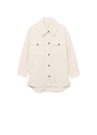 Chest-pocket cotton overshirt - Women | Mango USA