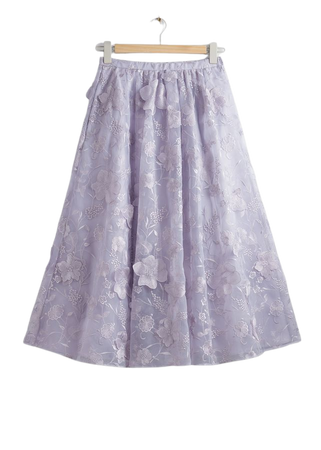 Voluminous Floral Midi Skirt - Lilac - Midi skirts - & Other Stories US