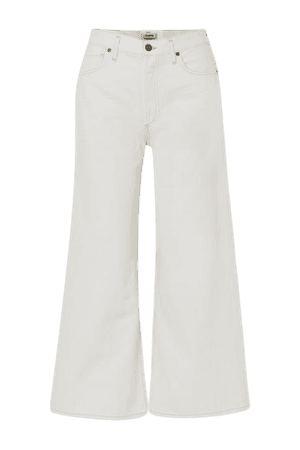 Ivory Serena cropped organic high-rise wide-leg jeans | Citizens of Humanity | NET-A-PORTER