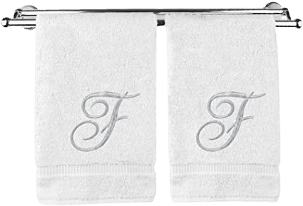 Amazon.com: Monogrammed Hand Towel, Personalized Gift, 16 x 30 Inches - Set of 2 - Silver Embroidered Towel - Extra Absorbent 100% Turkish Cotton- Soft Terry Finish - For Bathroom, Kitchen and Spa- Script H White: Gateway