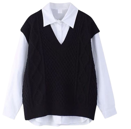 black sweater vest