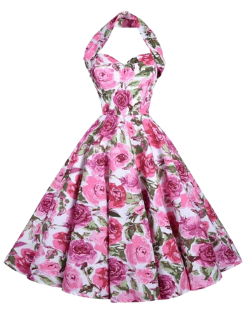 Vivien of Holloway | Pink Halterneck Swing Dress