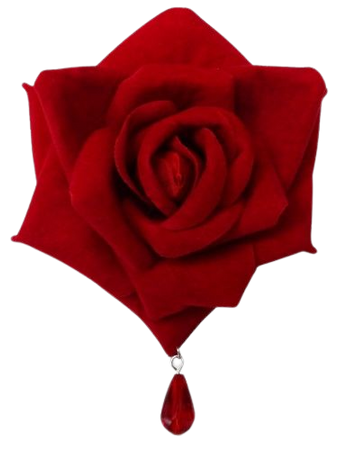 Gothic Red Rose Hair Clip