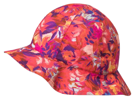 red floral print Moana hat