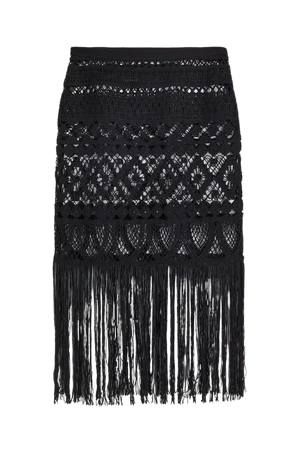 Crochet-look skirt - Black - Ladies | H&M US