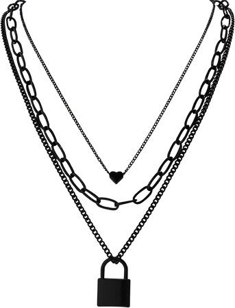Amazon.com: Inactwin Stacked Necklaces for Women Black Lock Chains Heart Grunge Layered Necklace Aesthetic Pendant Multilayer Choker: Clothing, Shoes & Jewelry