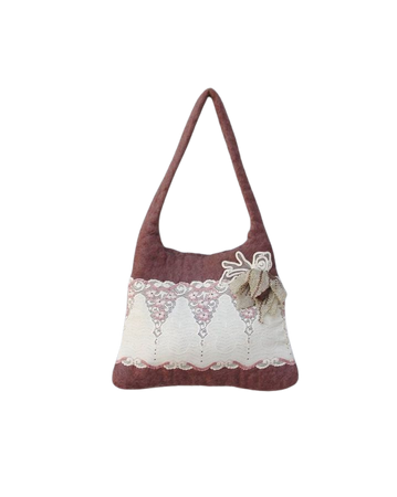Lace and Felt Bag Cream and Rose Purse | Etsy