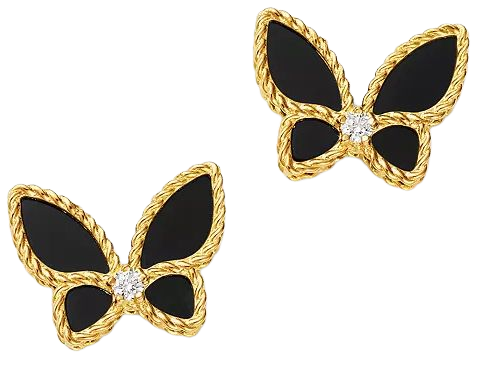 Roberto Coin 18K Yellow Gold Onyx & Diamond Butterfly Stud Earrings - 100% Exclusive | Bloomingdale's