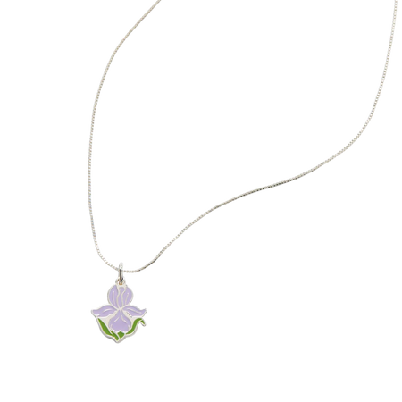 iris flower delicate necklace