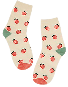 Strawberry Green Heel Crew Socks