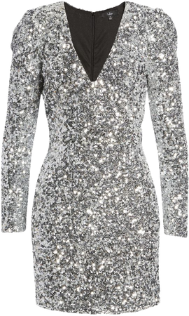 Lulus Brand New You Sequin Long Sleeve Body-Con Minidress | Nordstrom