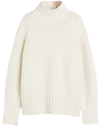 Oversized Mock-turtleneck Sweater - Cream - Ladies | H&M US