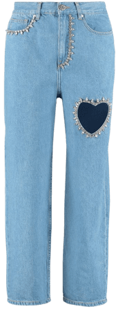 AREA High-rise Straight Leg Jeans | italist, ALWAYS LIKE A SALE