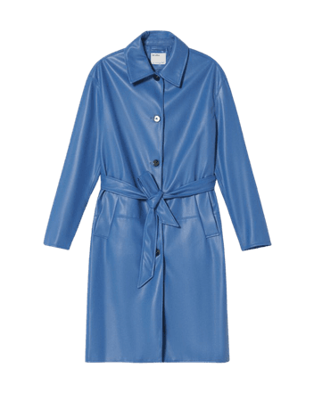 Faux leather trench coat - Outerwear - Woman | Bershka
