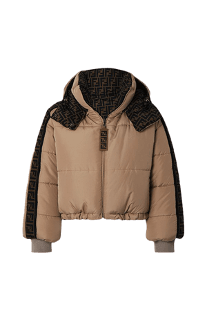 Beige Oversized reversible quilted printed shell down jacket | Fendi | NET-A-PORTER