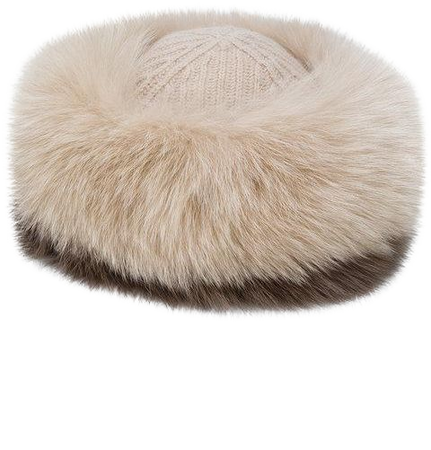 2017 Irregular Choice N20 BEIGe Agnona Fox Fur Hat - Women\'s Hats H8323AH9013