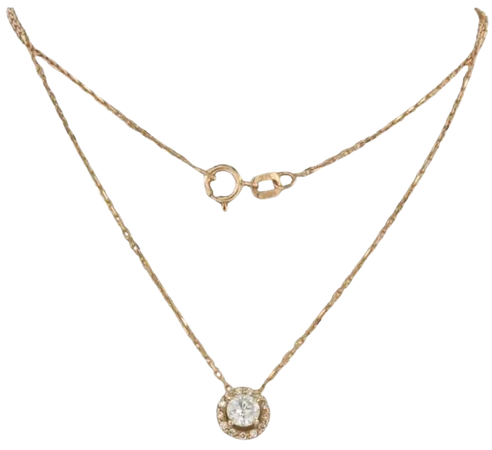 Necklace and pendant set with diamonds 14k pink gold For Sale at 1stDibs