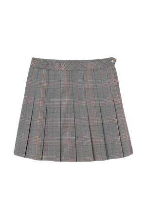 Short Pleated Skirt - Gray/plaid - Ladies | H&M US