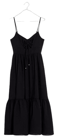 Ruched Keyhole Tiered Midi Dress