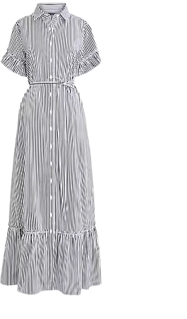 J.Crew: Amelia Maxi Shirtdress In Stripe Cotton Poplin For Women