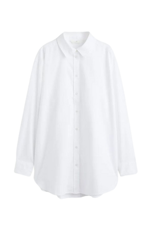 Oxford Shirt button-up collared shirt- White - Ladies | H&M US