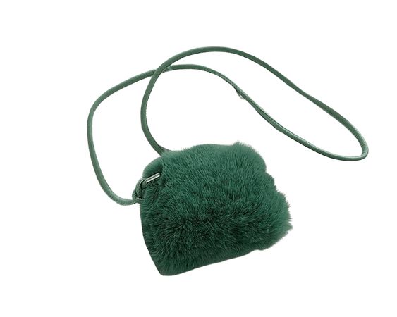 green puffy purse
