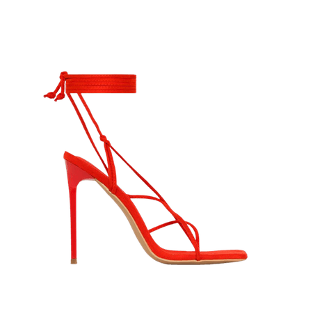 Serenity Red Suede Lace Up Stiletto Heels