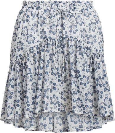Floral Cotton Voile Pull-On Skirt